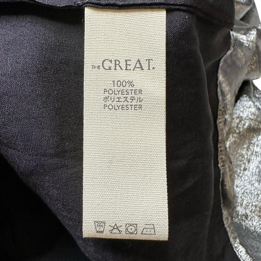 THE GREAT Silver Glam The Palmette Blouse Top Women's Size 2 US‎ Medium NWT - Picture 11 of 11